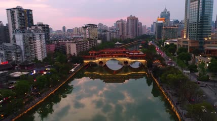 高清航拍成都九眼桥视频素材