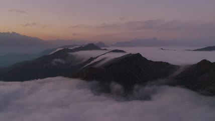 高清牛背山云海实拍视频素材