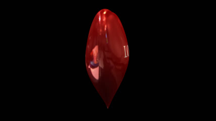 带透明通道的旋转红色爱心气球