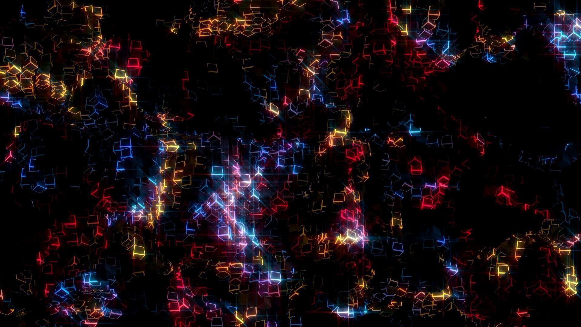 发光立方体颗粒动画视频素材