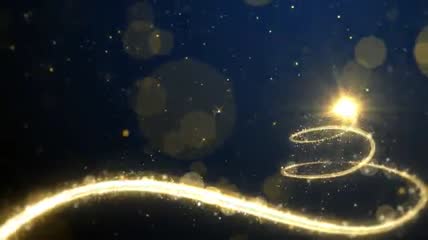 炫美粒子光束勾勒出闪闪发光的圣诞树AE模板