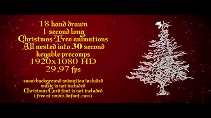 白色圣诞树动画素材AE模板