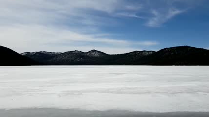 结冰封冻的湖实拍