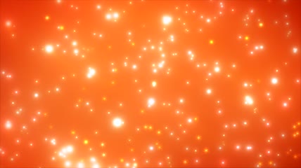 超炫橙色背景白色星光粒子闪烁光效