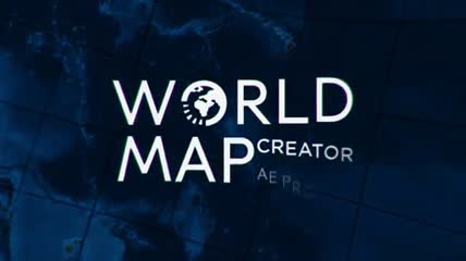 多纹理多样式世界地图AE模板