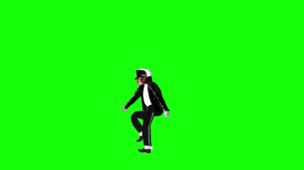 迈克尔杰克逊动画抠像动作舞步绿色屏幕