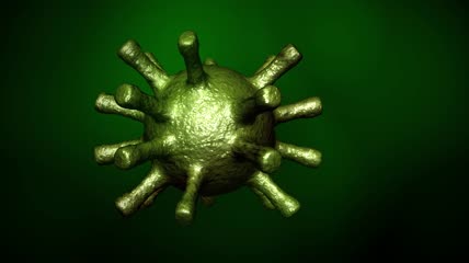 动画绿色细胞病毒移动3D动画