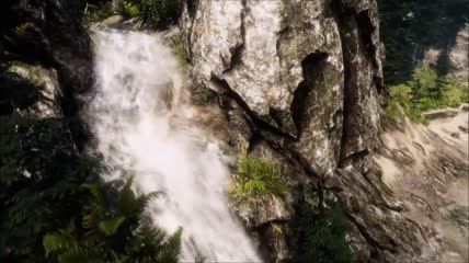 3D动画山水瀑布高山流水