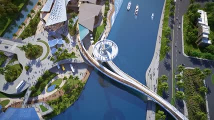 三亚海棠湾大桥三维建筑动画