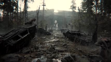 3D魔幻森林恐怖背景视频