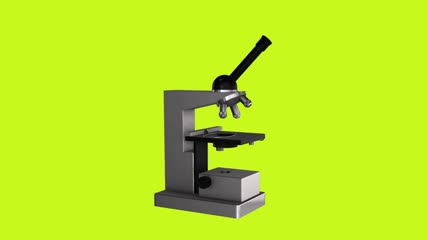 3D显微镜旋转绿屏素材