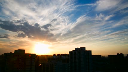 夕阳高清延时实拍