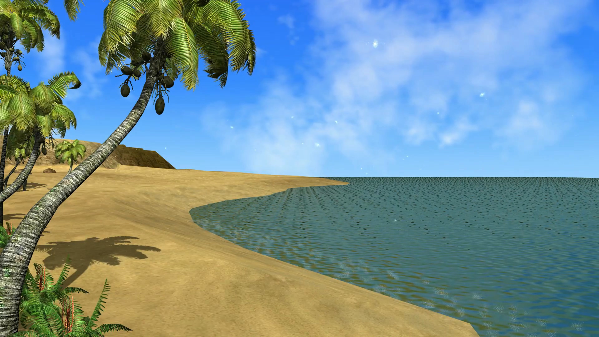 大海沙滩椰子树素材