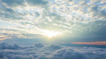 天空云层升起太阳地平线风景实拍视频素材