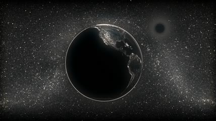 顺时针旋转的黑色星球素材