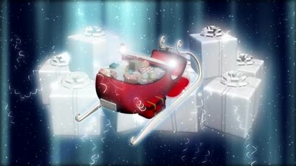 圣诞主题雪橇礼物素材