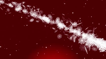 红色背景雪花连接画出圣诞树