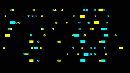 彩色方框数字闪烁素材