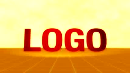 金色大地上logo展现AE模板